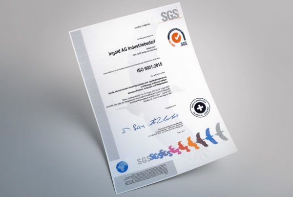 Image ISO-Certification 9001:2015 – Ingold AG Industriebedarf Interlaken